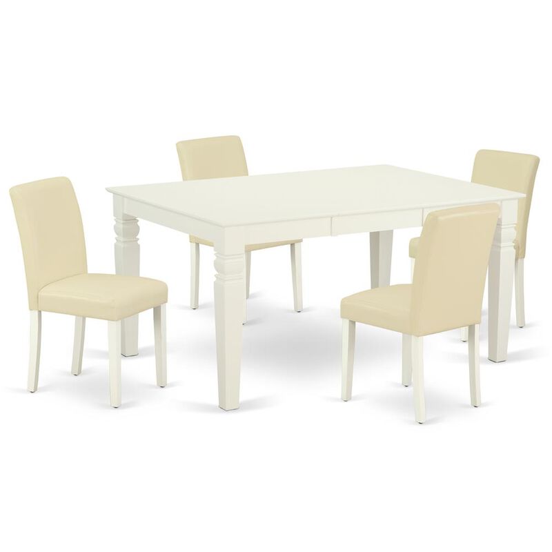 East West Furniture Dining Room Set Linen White