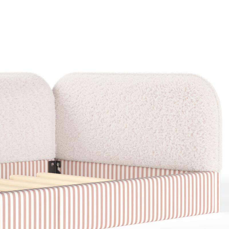 Kekges Teddy Boucl&eacute; Upholstered Kids Daybed Frame image number 6