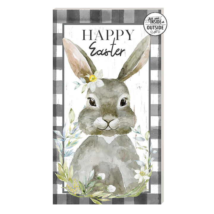 20" Green and White "Happy Easter" Outdoor Wall Sign