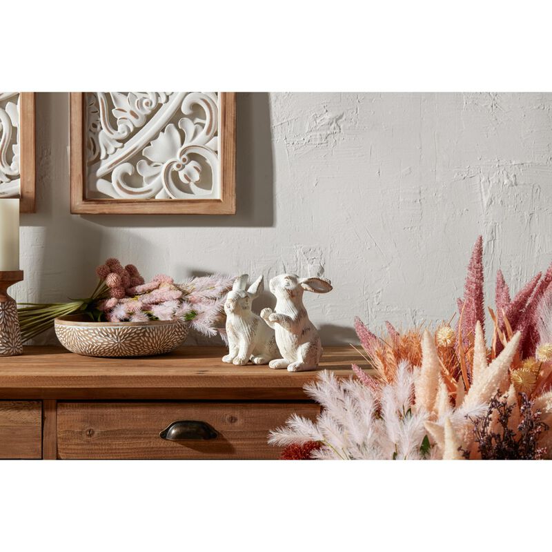 Rabbit Figurine Decorative Accent for Garden or Home Decor (Set of 2)