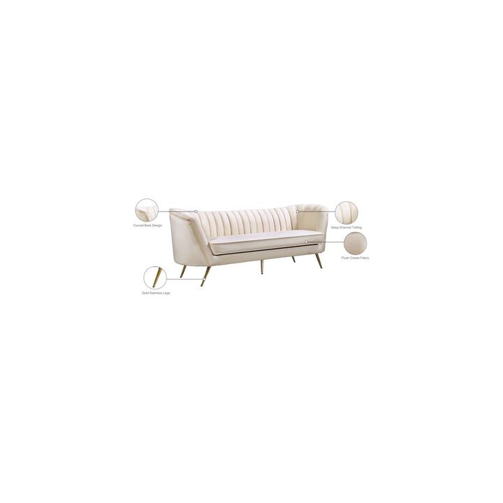 Meridian Furniture Margo Cream Velvet Sofa
