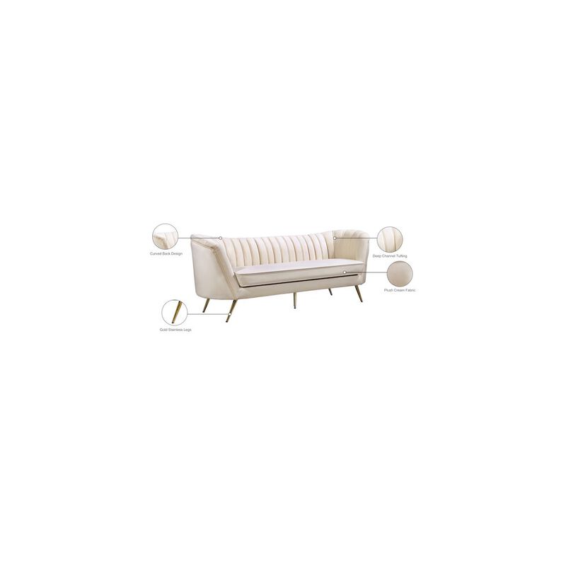 Meridian Furniture Margo Cream Velvet Sofa