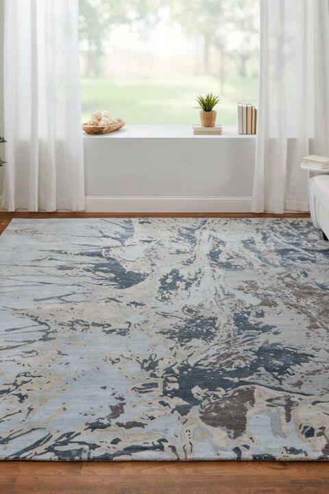Zarah 8918F Blue/Charcoal 5' x 8' Rug