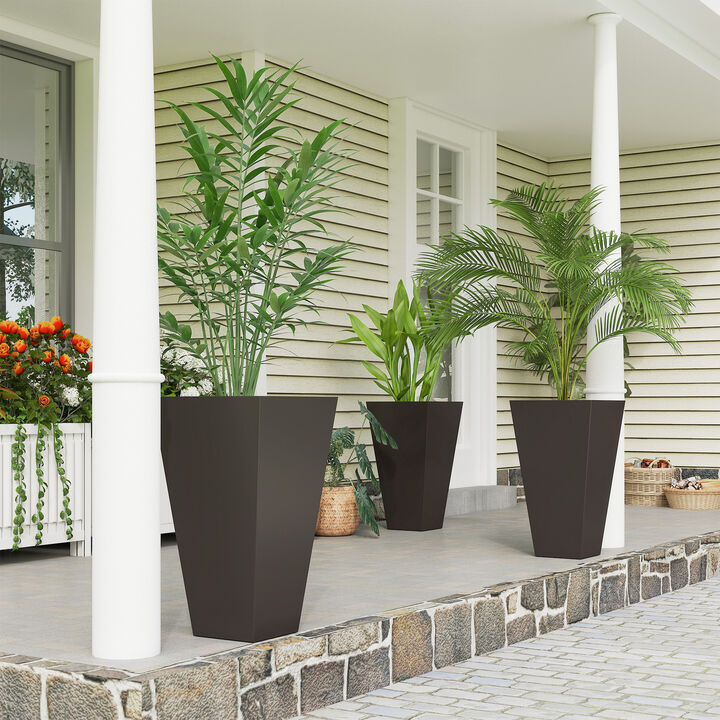 Hivvago 3-Pack Anti-Crack Plastic Flower Pots for Garden & Home