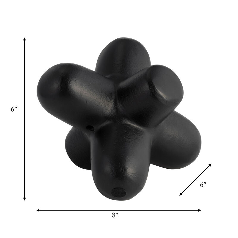 Black Geometric Orb Sculpture