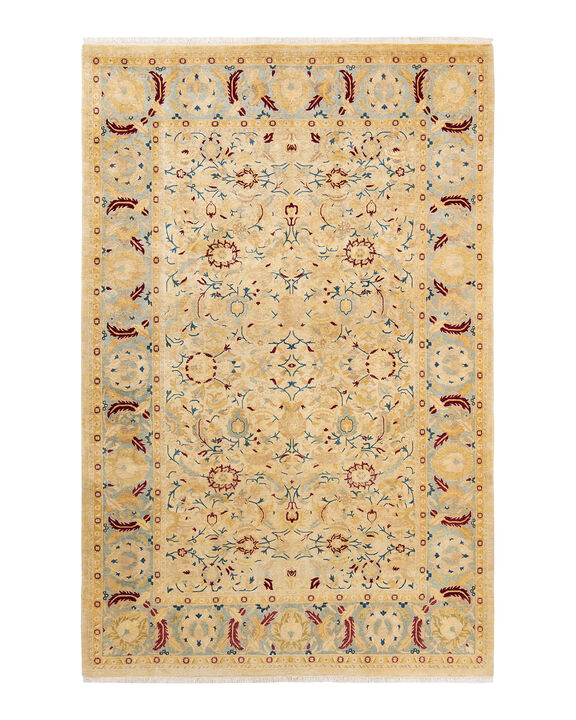 Mogul, One-of-a-Kind Hand-Knotted Area Rug  - Yellow, 6' 1" x 9' 3"