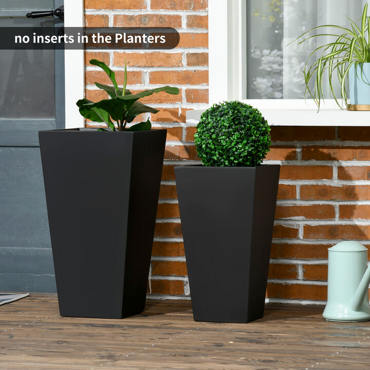 Hivvago Outdoor Flower Pots Set of 2 with Drainage Holes