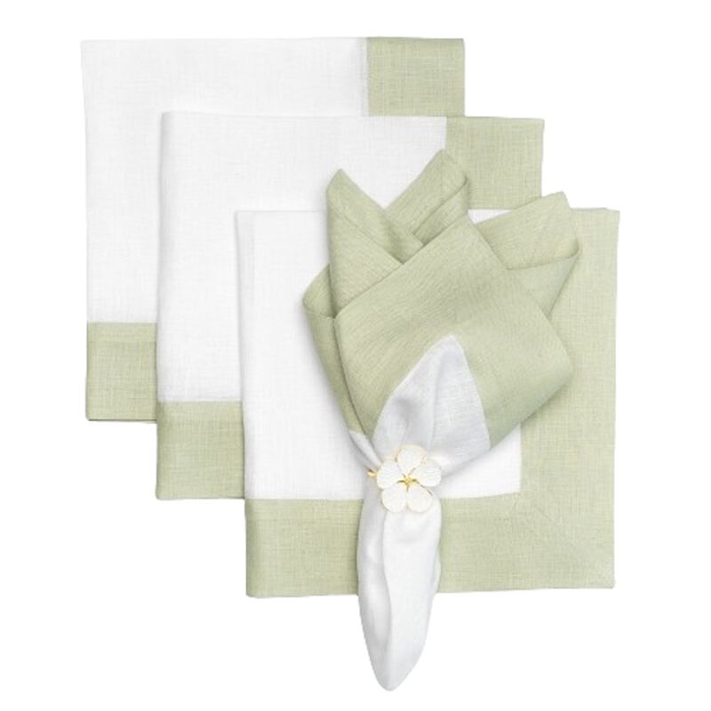 Solino Home Contempo 100% Linen Dinner Napkins &ndash; Set of 4, 20 x 20 in, Machine Washable, Holiday and Everyday Dining
