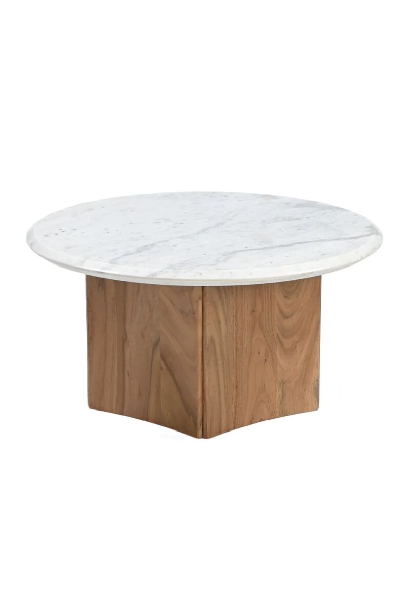 White Round Marble Coffee Table | OROA Modern Dillinger image number 0