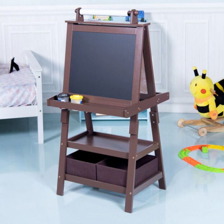 Kids Standing Art Easel with 2 Storage Boxes