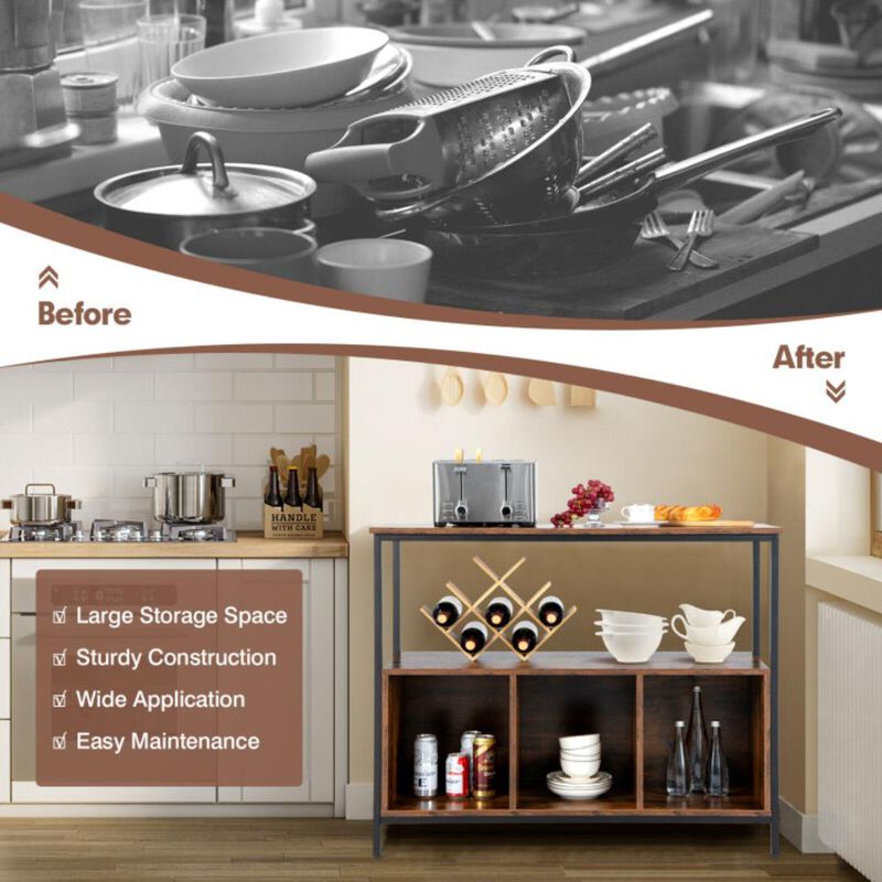 Hivvago Modern Kitchen Buffet Sideboard with 3 Compartments