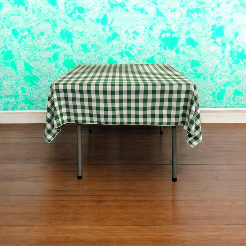 Square Checkered Polyester Tablecloth 58 by 58 Inch for Kitchen and Party Use image number 1