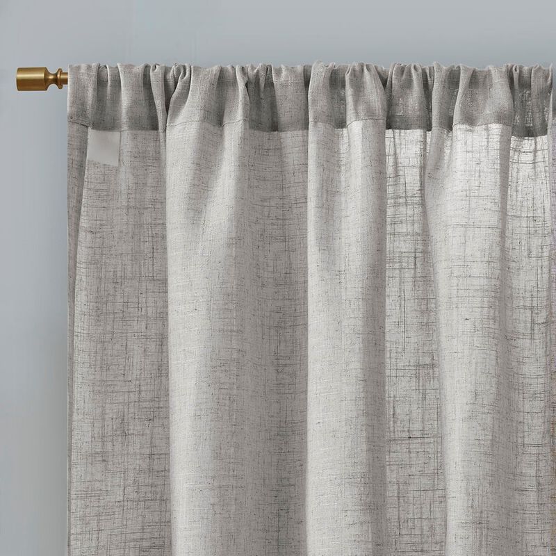 Gracie Mills Eulalie Light Filtering Linen Blend Lightweight Curtain Panel Pair image number 1
