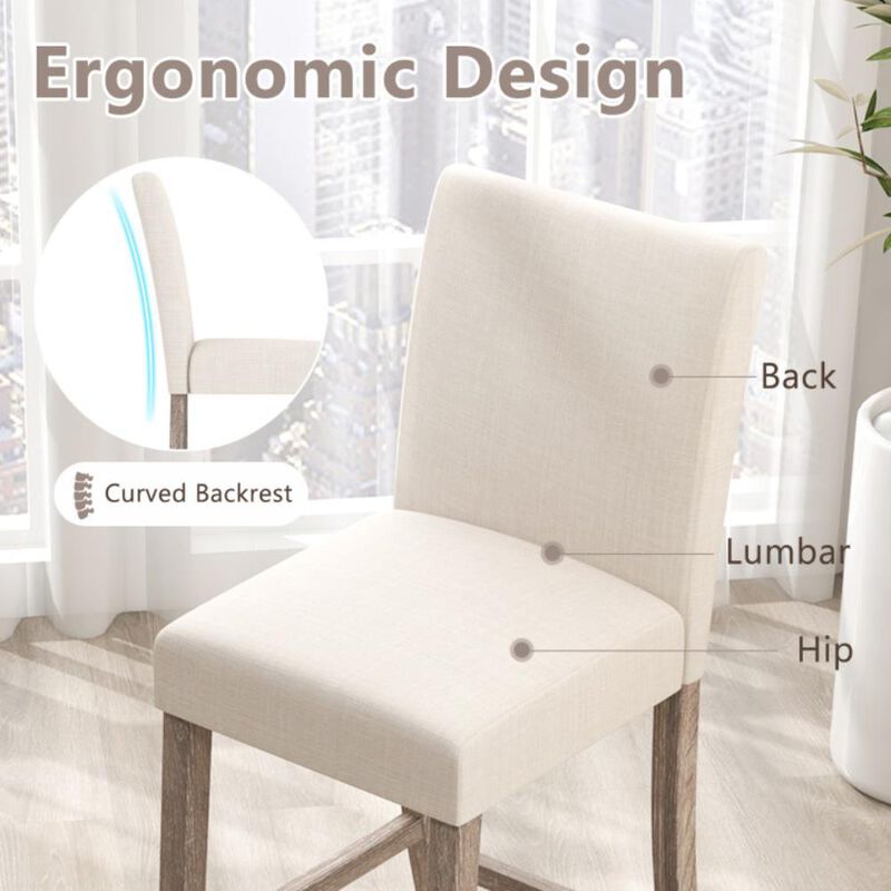 Hivvago Counter Height Bar Stools Set of 2 with Back and Footrest