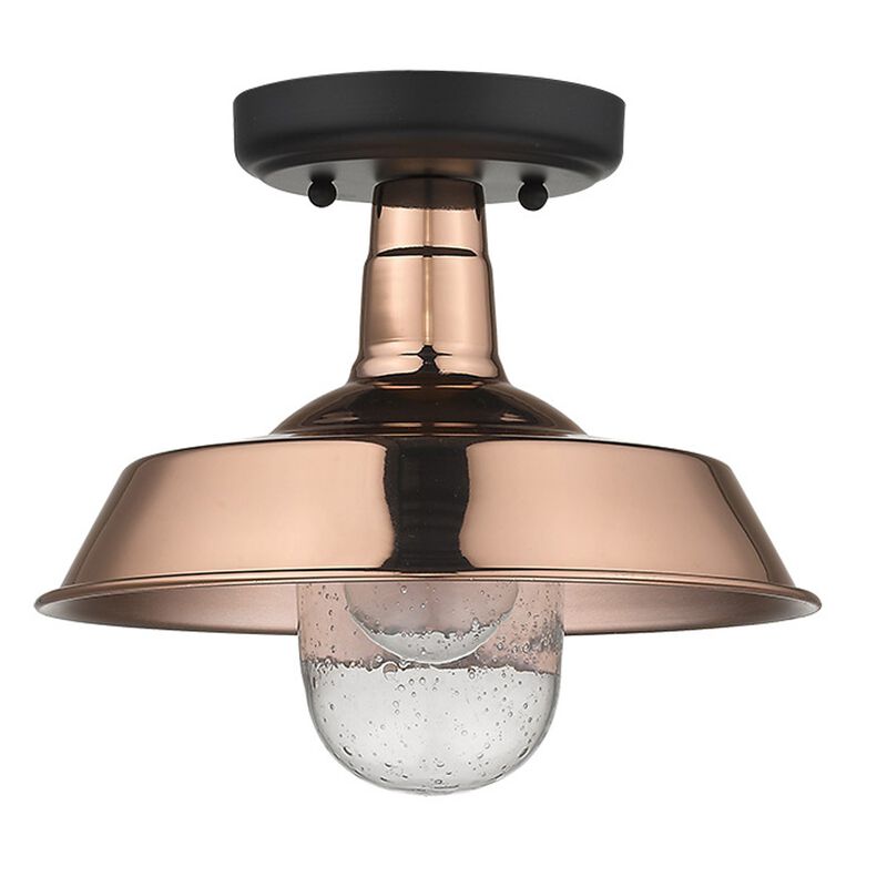 Hivvago Shiny Copper Shallow Plate Adjustable Pendant Light