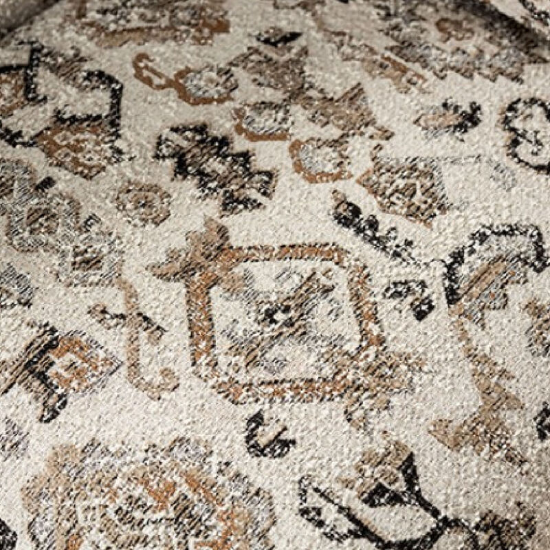 Bonie Accent Club Chair, 1 Brown Throw Pillow, Taupe Polyester Pattern - Benzara