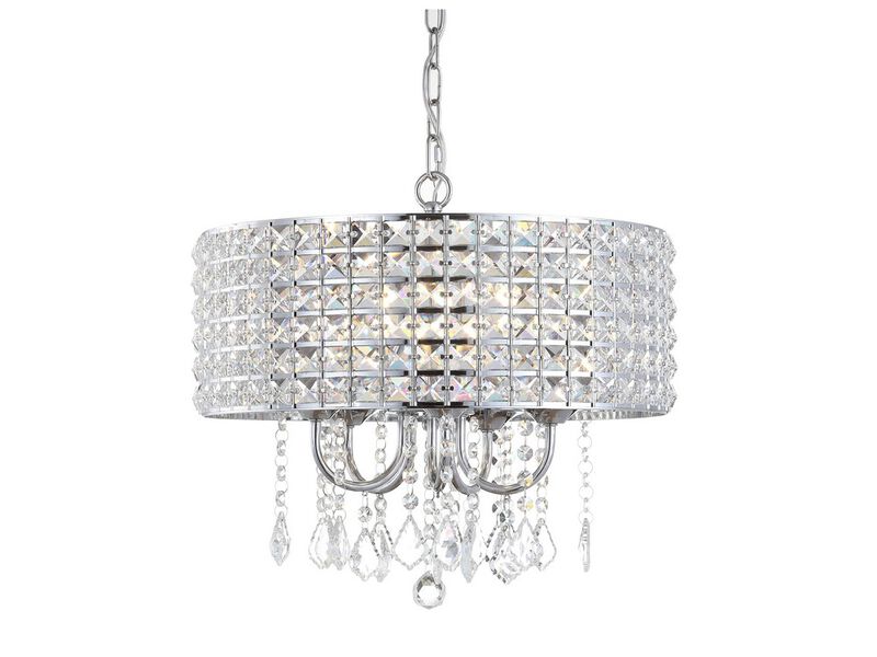 Reese Metal/Crystal LED Adjustable Drop Chandelier