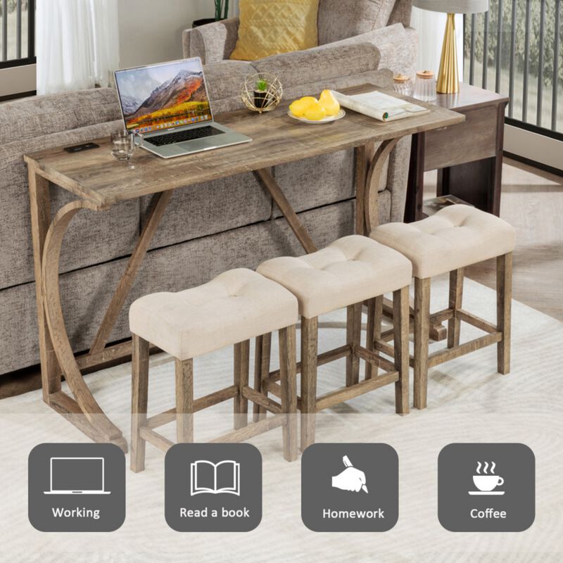Bunkja Farmhouse Counter‑Height Bar Dining Set image number 4