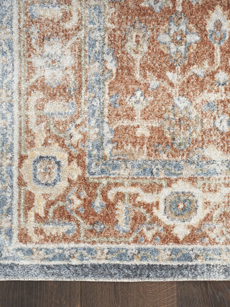 Astra Machine Washable ASW11 Denim/Multicolor 2'2" x 12' Rug