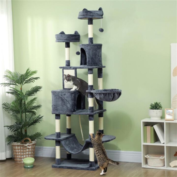Luxury Multi-Level Cat Tree Tower with Scratching Posts & Cozy Perches for Indoor Cats