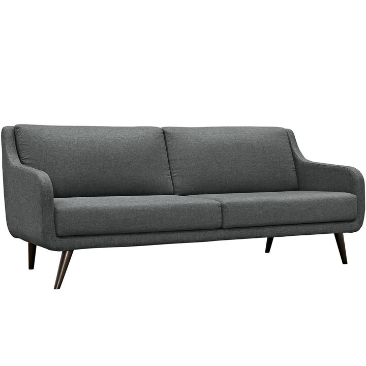 Modway Verve Upholstered Fabric Mid-Century Sofa, Gray