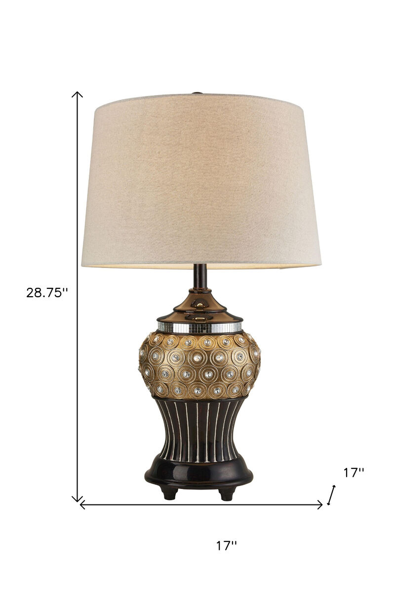 Hivvago Glitzy Gold Bejeweled Table Lamp