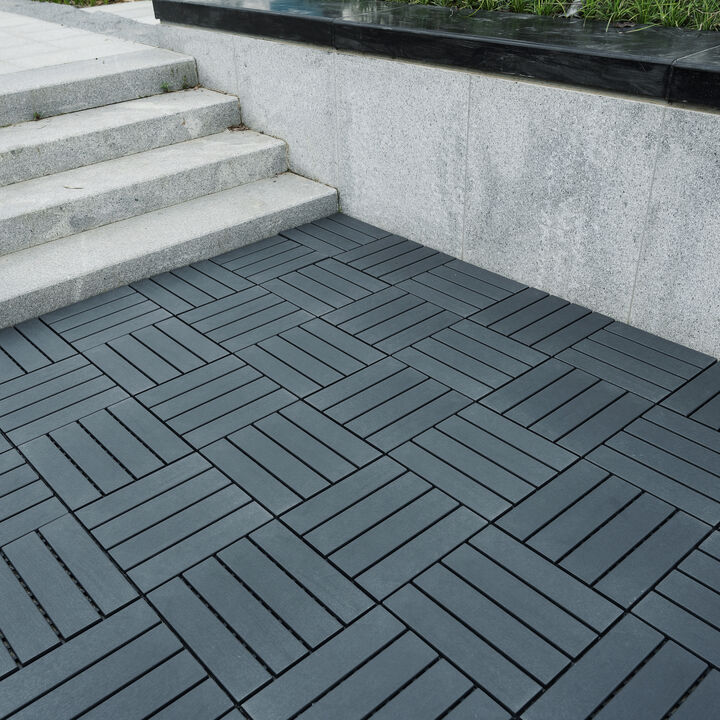 Streamdale 44-Pack Interlocking Deck Tiles, 12"x12" Waterproof Outdoor Tiles