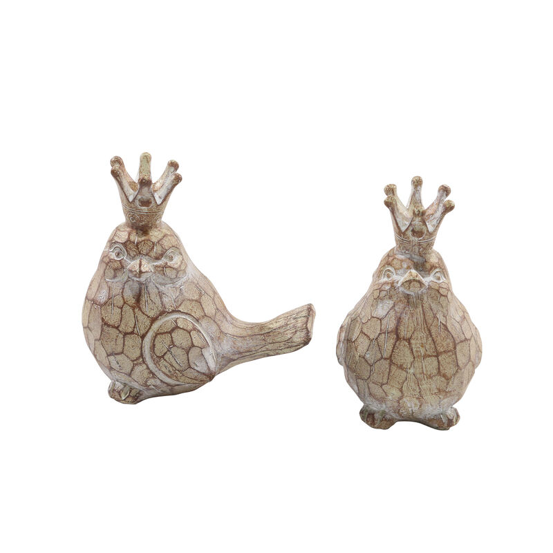 S/2 Resin Birds W/Crowns image number 0