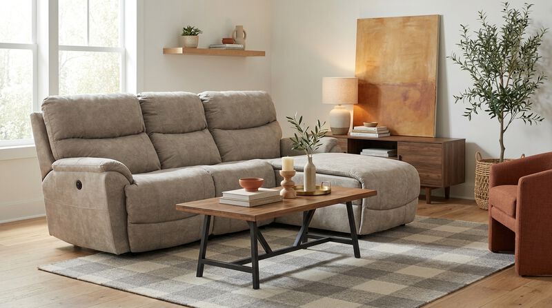 Trouper Stucco Loveseat with Chaise image number 1