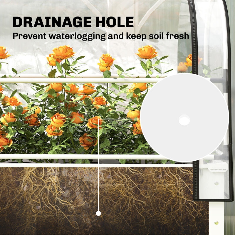Hivvago Elevated Metal Garden Box with Flip-Up Cover and Drainage image number 7