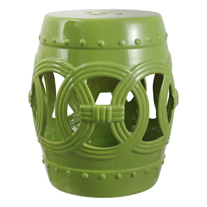 Lucky Coins Chinese Ceramic Drum Garden Stool