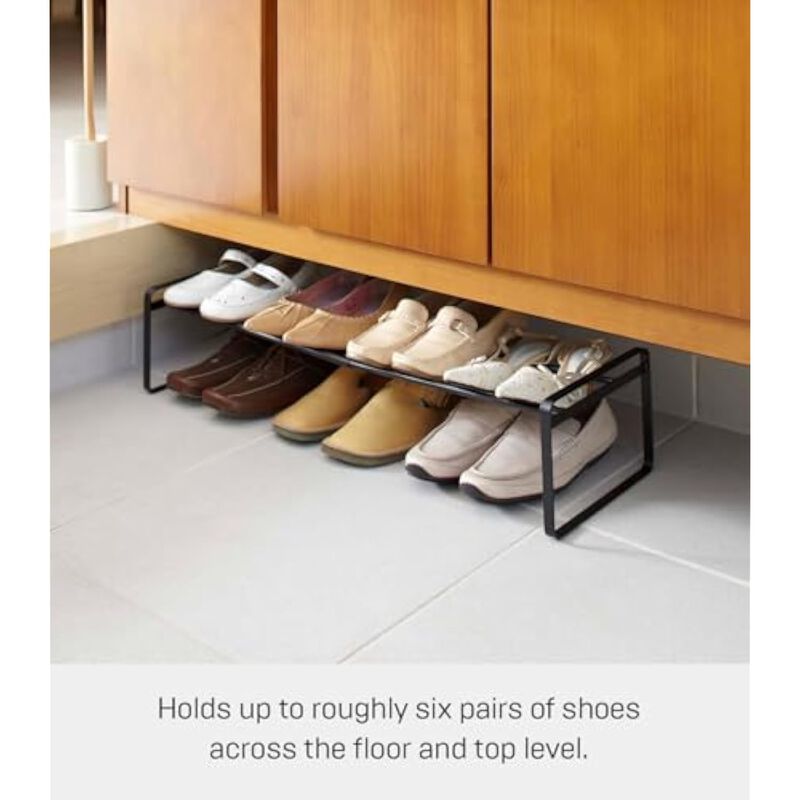 Shoe Rack Adjustable Shelves Space Saving 7 Inch Yamazaki Home image number 3