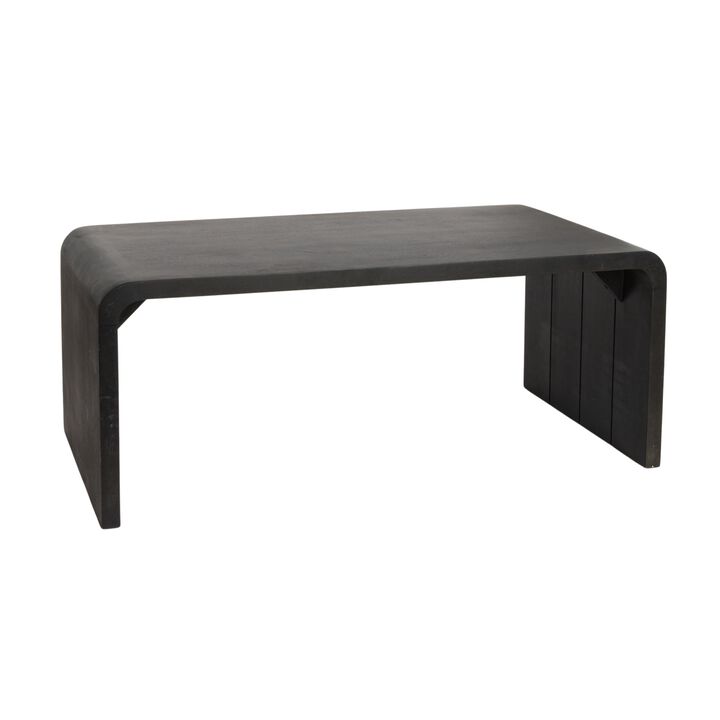 Modern Waterfall Edge Mango Wood Coffee Table, Black