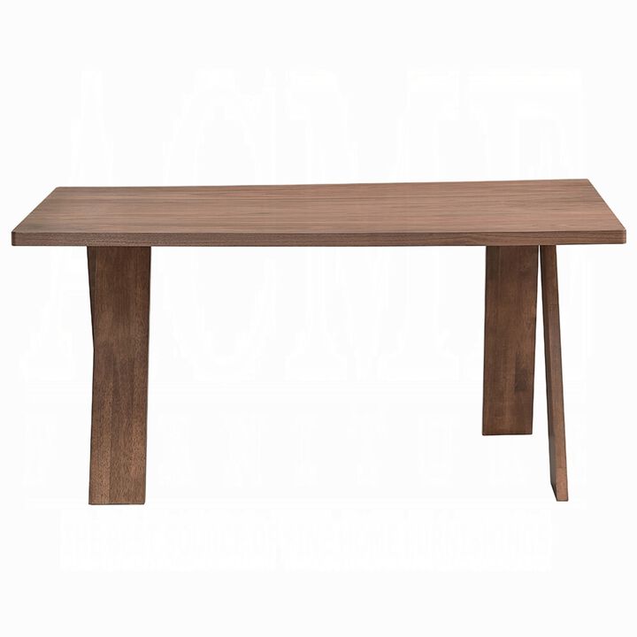 Nory Rectangular Dining Table, Scandinavian Walnut Brown, 63 Inch