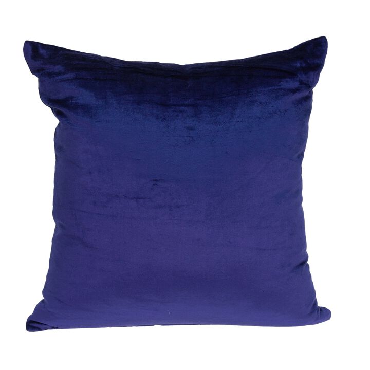 22" Royal Blue Cotton Solid Throw Pillow