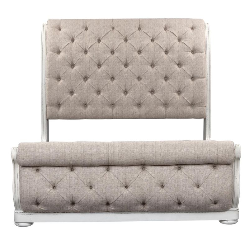 Liberty Furniture Magnolia Manor King Upholstered Sleigh Bed in Antique White image number 1