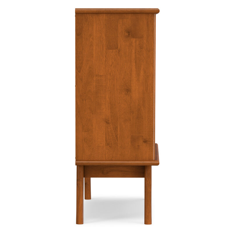 Draper SOLID HARDWOOD 36 inch Wide Mid Century Modern Entryway Storage Cabinet in Teak Brown image number 5