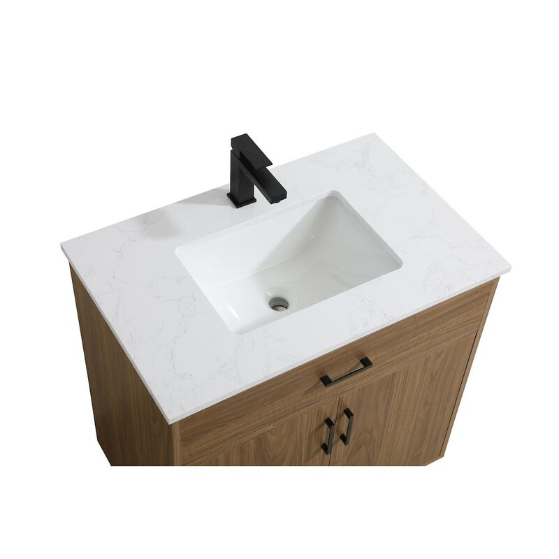 Elegant Kitchen and Bath Chandler 30 Inch Single Bathroom Vanity In Walnut Brown