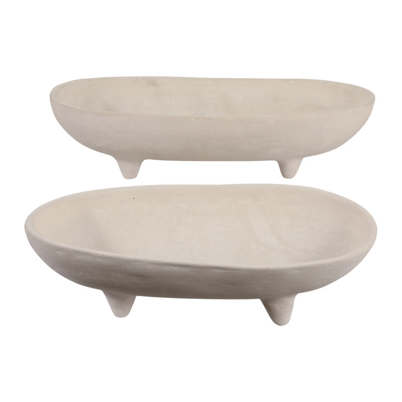 Paper Mache Footed Oval Bowls image number 4