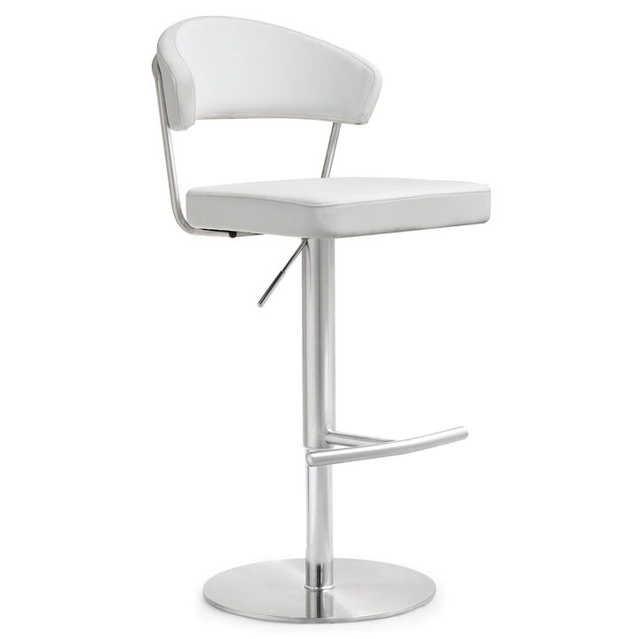 Cosmo Black Performance Vegan Leather and Stainless Steel Barstool
