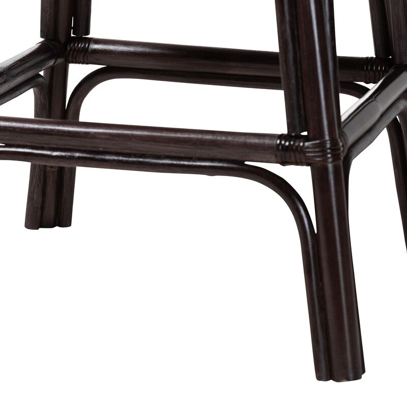 bali & pari Alsip Espresso Rattan Counter Stool with Swivel Seat image number 5