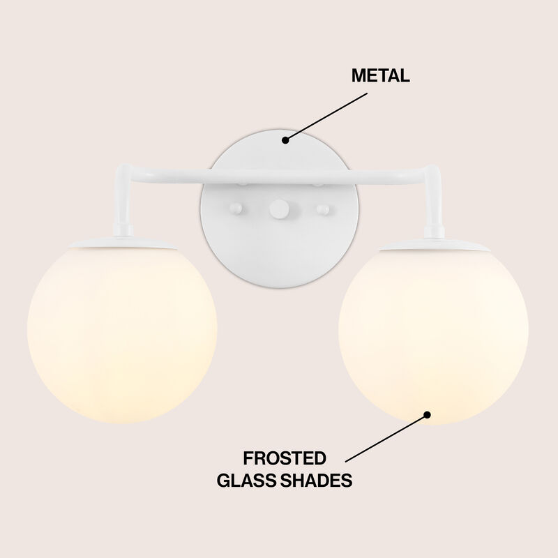 Louis Parisian Globe Metal/Frosted Glass Modern Contemporary LED Vanity Light