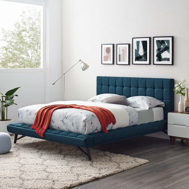 Modway - Julia Queen Biscuit Tufted Upholstered Fabric Platform Bed image number 1