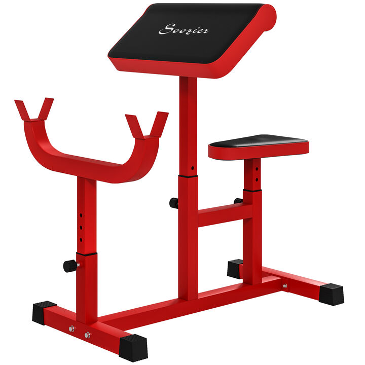 Hivvago Adjustable Preacher Curl Bench for Biceps, Isolated Arm Training Station, 265 lb Capacity