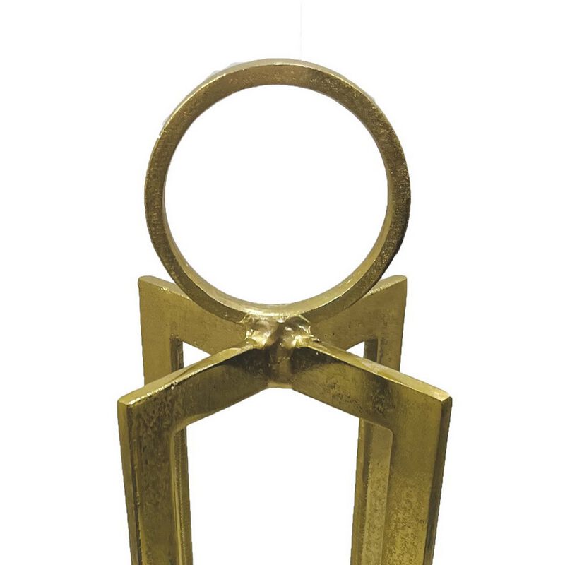 Siana Tabletop Decor, Candle Holder, 31 Inch, Gold Finished Metal - Benzara