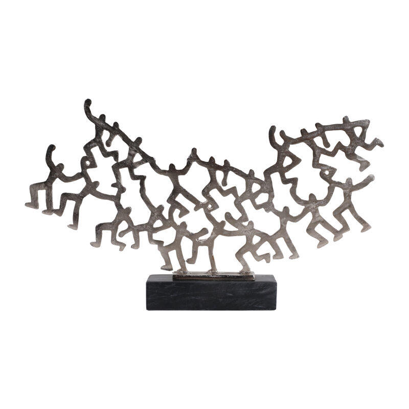 22x13" Party Boys Sculpture, Silver/black image number 4