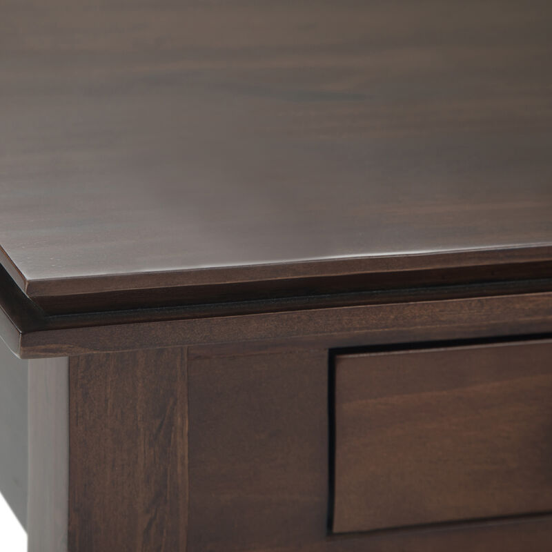 Artisan SOLID WOOD 21 inch Wide Square Transitional End Side Table in Tobacco Brown