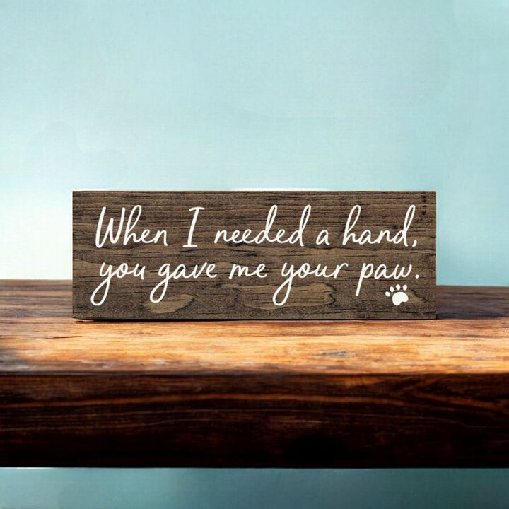 Decorative Pet Lover Wood Wall Plaque with Paw Print Sentiment Sign