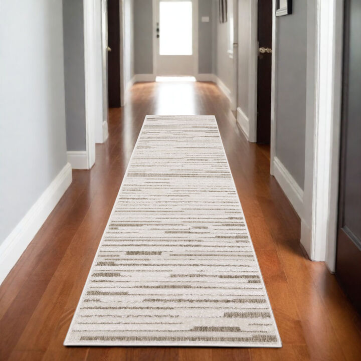 HomeRoots Striped Distressed Runner Rug
