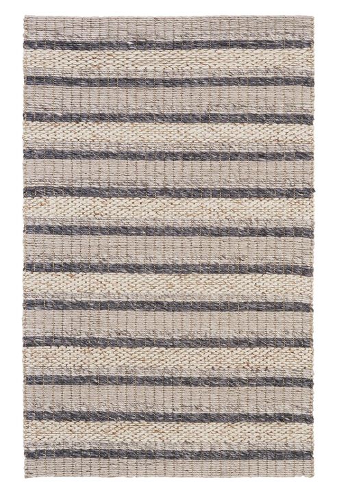 HomeRoots Wool Striped Hand Woven Area Rug